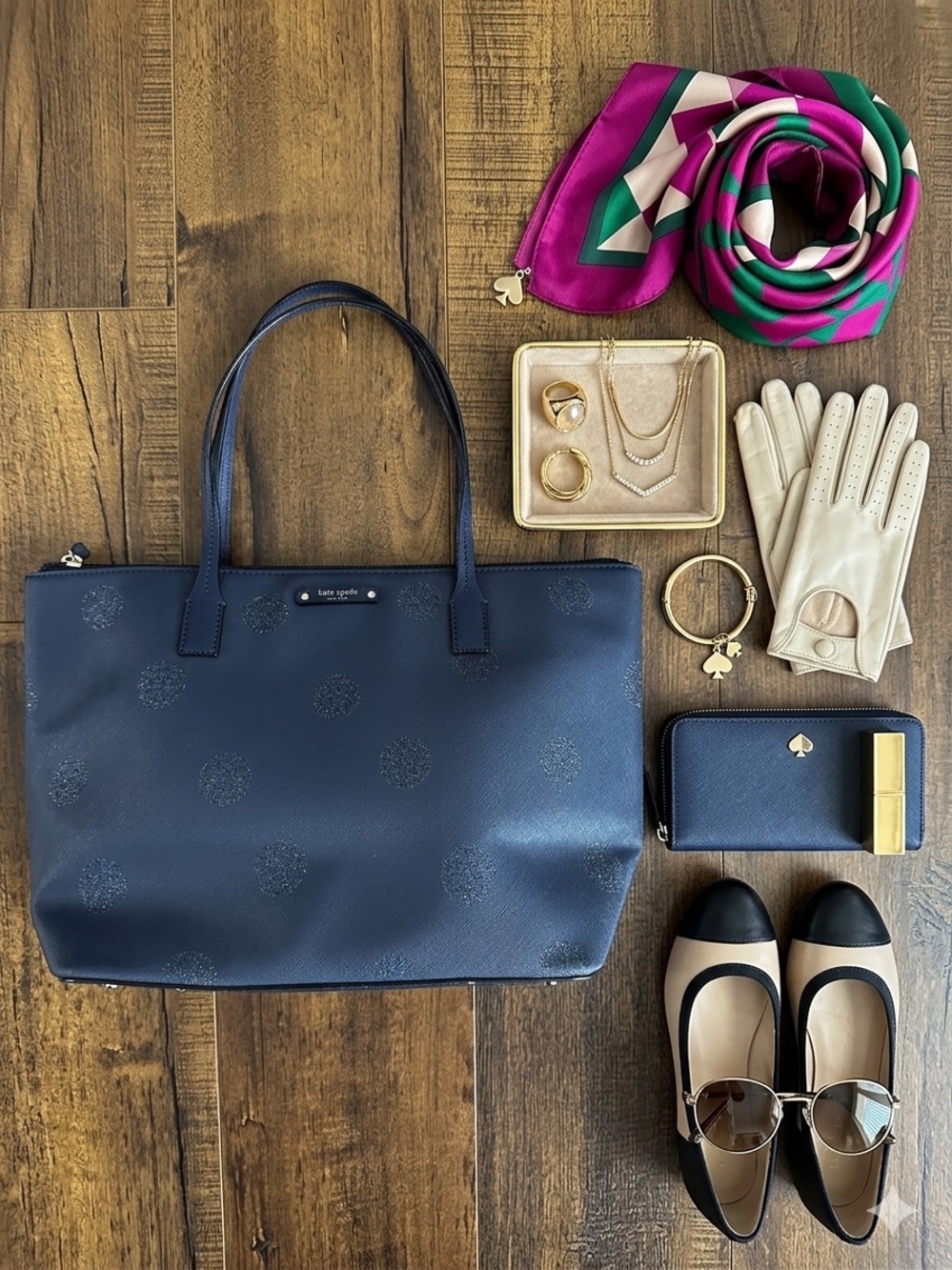 Kate Spade Haven Lane Tote with Glitter Polka Dots